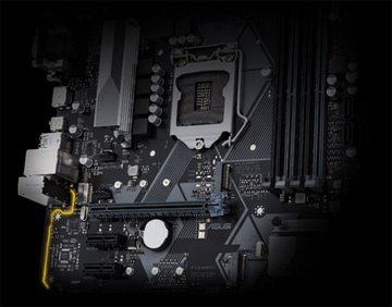  Partial top view of the motherboard, including the LED tracing  